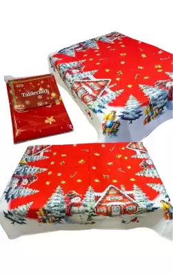 Новогодняя скатерть 150×180 см, красная